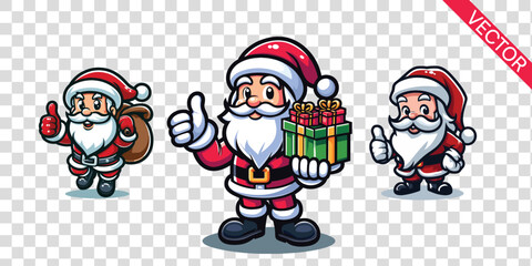 Fototapeta premium santa claus vector isolated mascot cartoon for Christmas designs