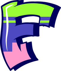Colorful Graffiti Letter F
