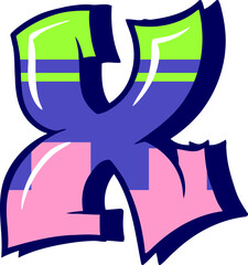 Colorful Graffiti Letter X