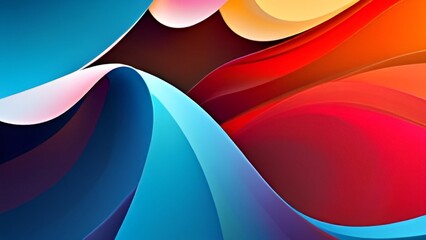 abstract background with blue and red  line waves
