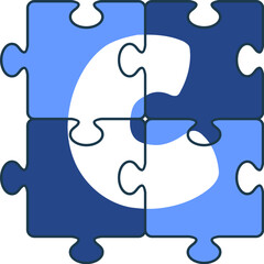 Puzzle Piece Alphabet C