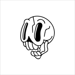 cartoon skull head vector illustration