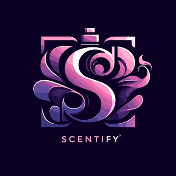 alogo design for a pefume company called scentify with abstract background with flowers