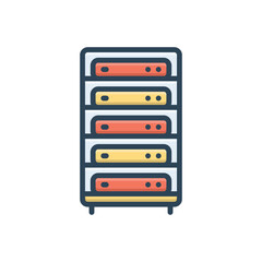 Color illustration icon for server 