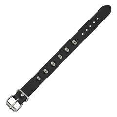 Black leather bracelet with spikes, pyramids. An accessory for rockers, bikers, metalheads, goths...