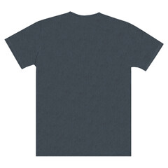 Gray t-shirt without print. Isolate on a white background. Mockup. Back view.