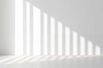 Light and shadow on Wall in White room Generative ai