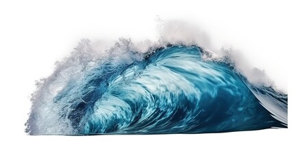 Huge Stormy Sea Wave Isolated on the White Background
