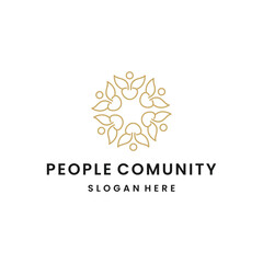people comunity logo template vector illustration design