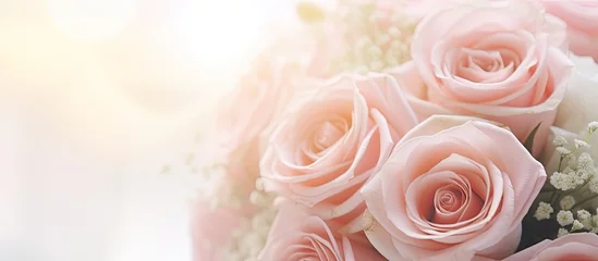 Zelfklevend Fotobehang Pastel rose bouquet for weddings. © AkuAku