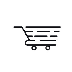 shopping trolley icon vector element design template