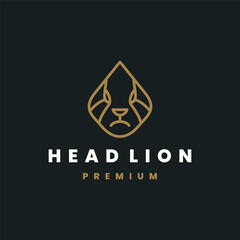 head lion logo template vector illustration design