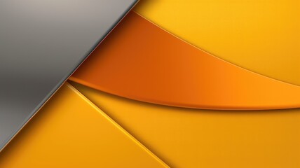 The abstract background of metal texture with empty space in tangerine orange and lemon yellow colors. 3D illustration of exuberant. generative AI