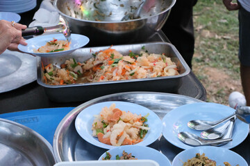 Spicy Thai style salad seafood.