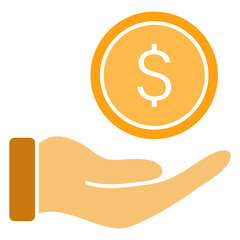 hand holding money. currency icon