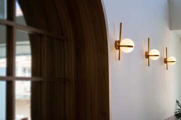 Obraz premium Interior of stylish white and green room