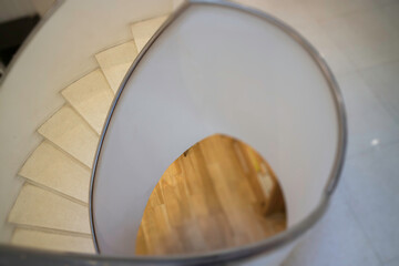 Interior of stylish white and green room