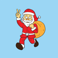 Colorfull santa claus hand drawn illustration element vector