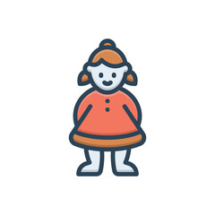 Color illustration icon for children 