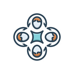 Color illustration icon for community 