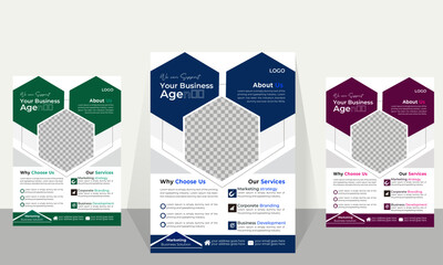 modern corporate colorful business flyer template design  