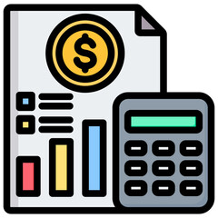 Accounting Outline Color Icon