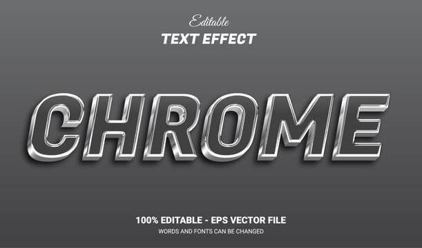 chrome 3d editable text effect