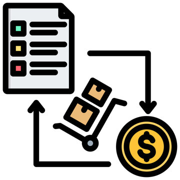Procure To Pay Outline Color Icon