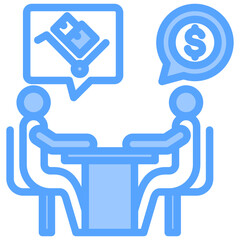 Negotiation Blue Icon