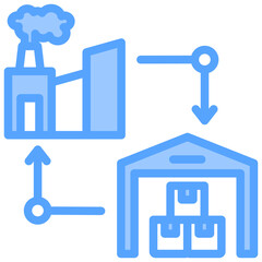 Supply Chain Blue Icon