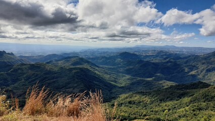 mountain view landscape with clouds