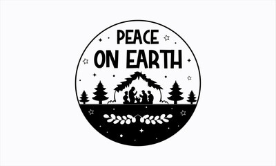 Nativity Christmas Round ornaments SVG Design, Jesus Christmas Round ornaments SVG, Jesus is the reason for the season, Joy to the world the lord has come