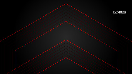 Modern red abstract futuristic technology background. Abstract lines pattern technology on black background.Business creative fluid presentation backdrop. brochure cover, landing page Black Friday BG