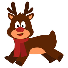 Running Reindeer Illustration