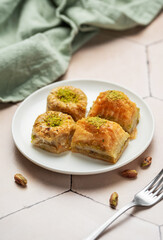 Assortment of Turkish baklava dessert