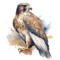 watercolour falcon - obrazy, fototapety, plakaty