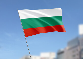 Bulgaria flag waving in the wind.