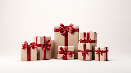Obraz premium Elegant Eco-Friendly Gift Boxes. Generative AI