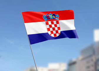 Croatia flag waving in the wind.