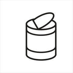 tin can vector icon line template
