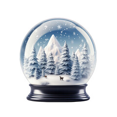 White Snow Globe Isolated on Transparent or White Background, PNG