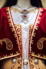 Armenian national costume. Close-up. Traditional patterns