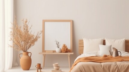 Elegant boho bedroom interior Ai Generative