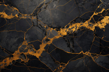 Elegant Black Marble Texture with Gold Veins