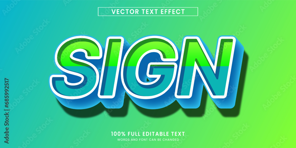 Canvas Prints design editable text effect, sign 3d text vector illustration