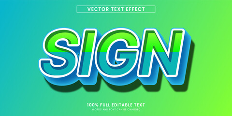Design editable text effect, sign 3d text vector illustration