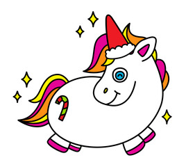 Santa Unicorn Festive Christmas Character Art
