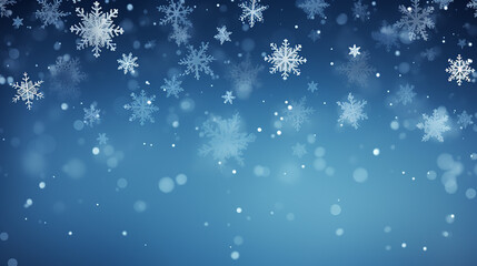 Fototapeta na wymiar Christmas background with snowflakes on blue background