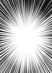 Comic line manga abstract background with rays