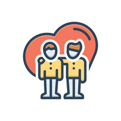 Color illustration icon for friendship 